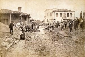 Δρόμος Λάρισας λίγες μέρες μετά την πλημμύρα του 1883